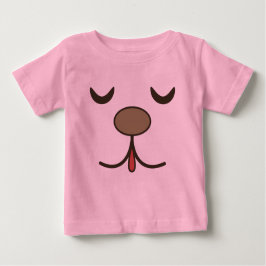 Camiseta Para Bebê Adorável rosto de cachorro rosa 