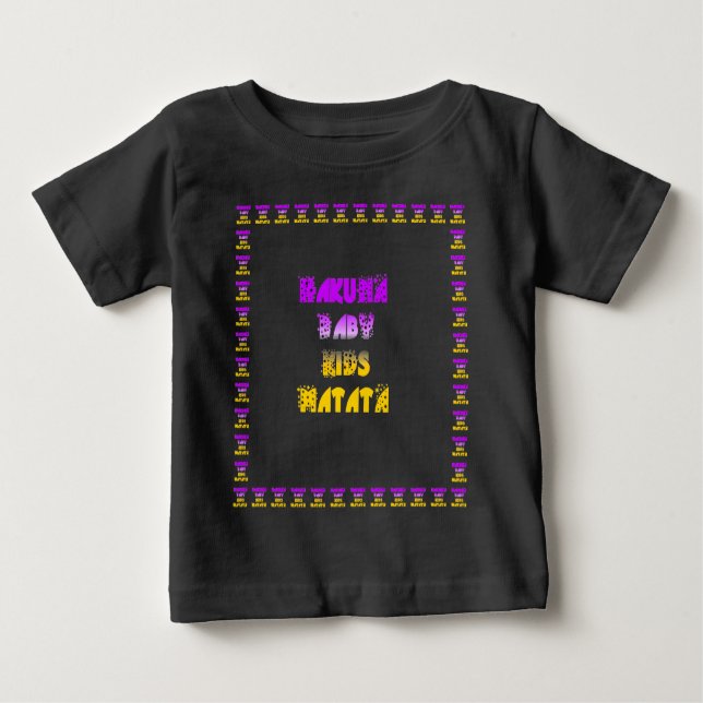 Camiseta Para Bebê Adorável Roxo e Amarelo Hakuna Matata Baby Kids G (Frente)