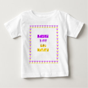 Camiseta Para Bebê Adorável Roxo e Amarelo Hakuna Matata Bebês Crianç