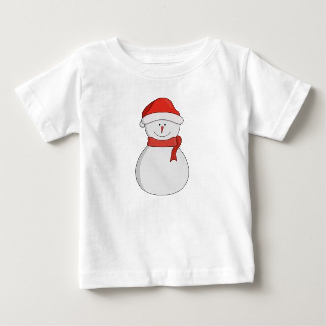 Camiseta Para Bebê Adorável Snowman (Frente)