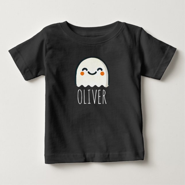 Camiseta Para Bebê Adorável temática fantasma personalizado (Frente)