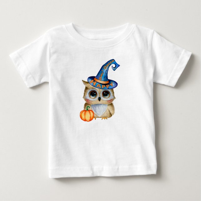 Camiseta Para Bebê Adoravelmente Feliz "Coruja" (Frente)