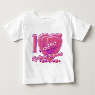 Camiseta Para Bebê Adoro a minha avó Excelente rosa/roxa - coração