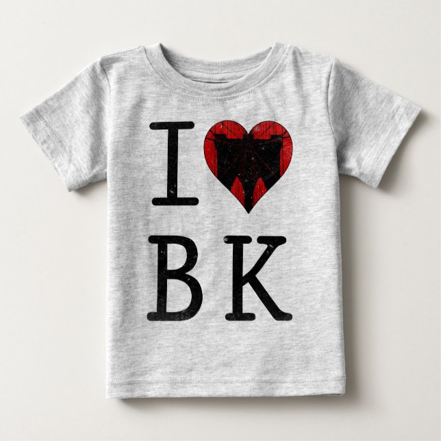 Camiseta Para Bebê Adoro Brooklyn BK NYC (Frente)