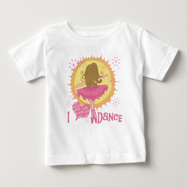 Camiseta Para Bebê Adoro dança (Frente)