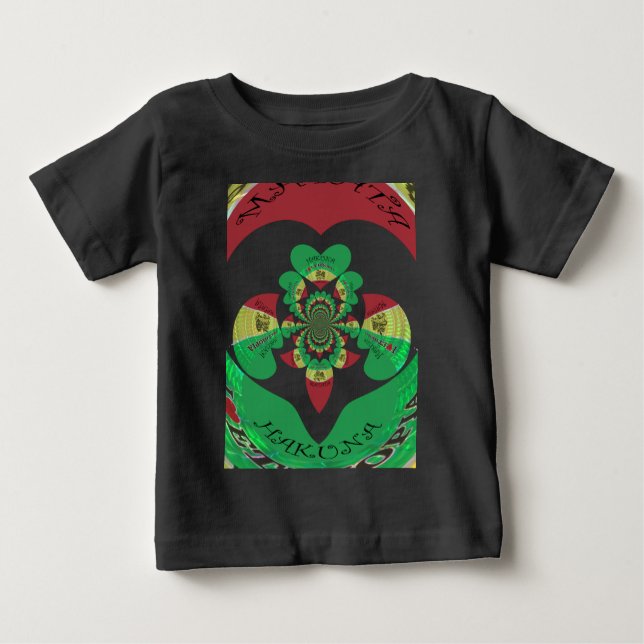 Camiseta Para Bebê Adoro Etiópia Caleidoscópio - Arte Massagista (Frente)