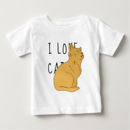 Camiseta Para Bebê Adoro Gatos - Desenho Adorável - Topo De Bebê