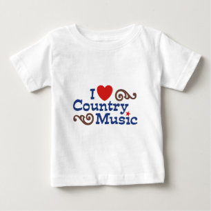 Camiseta Para Bebê Adoro música country