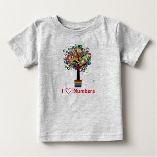 Camiseta Para Bebê Adoro Números... Sou um gênio