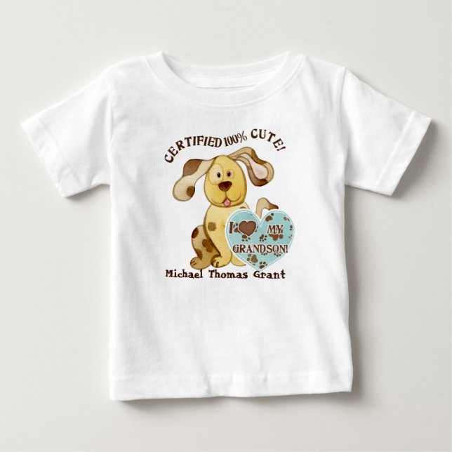 Camiseta Para Bebê Adoro o meu neto, Camiseta de bebê personalizada (Frente)