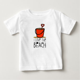 Camiseta Para Bebê Adoro o Pail da Areia de Praia