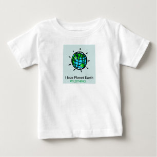 Camiseta Para Bebê Adoro o Planeta Terra - Selvagem - Conservação -