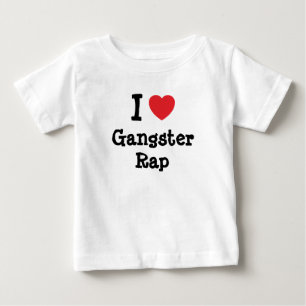 Camiseta Para Bebê Adoro o Rap de Gangster personalizado personalizad