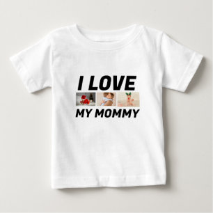 Camiseta Para Bebê Adoro o texto PERSONALIZADO da minha mamãe, foto