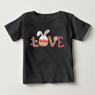 Camiseta Para Bebê Adoro ovos de Páscoa Coelho Bonito Bunny