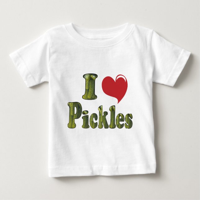 Camiseta Para Bebê Adoro picles (Frente)