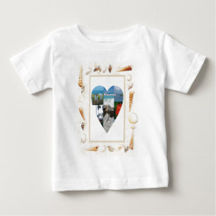 Camiseta Para Bebê Adoro Ruas. Maarten Shells Heart - Celeste Sheffey