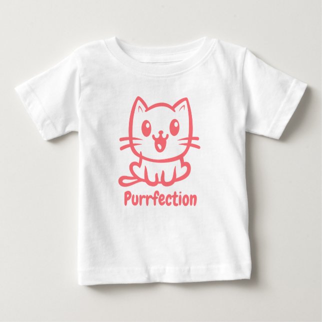 Camiseta Para Bebê Adquirência, Gato De Anime Muito Bonito (Frente)