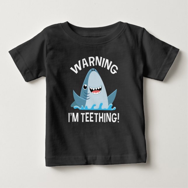 Camiseta Para Bebê Advertência, sou Teething (Frente)