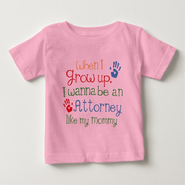 Camiseta Para Bebê Advogado (futuro) como minhas mamães (Frente)