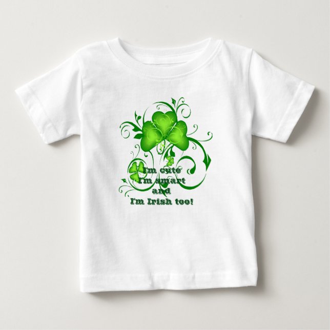 Camiseta Para Bebê Afirmação irlandesa do shamrock (Frente)