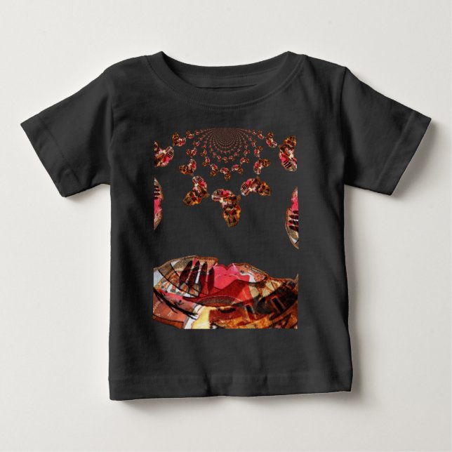 Camiseta Para Bebê África em Movimento: Kaleidoscope Map Design (Frente)