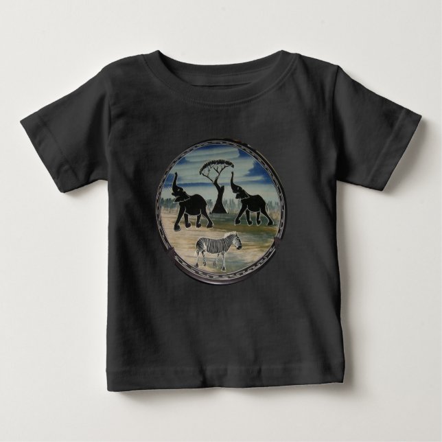 Camiseta Para Bebê África Quênia Lindo e Legítima Vida Selvagem (Frente)