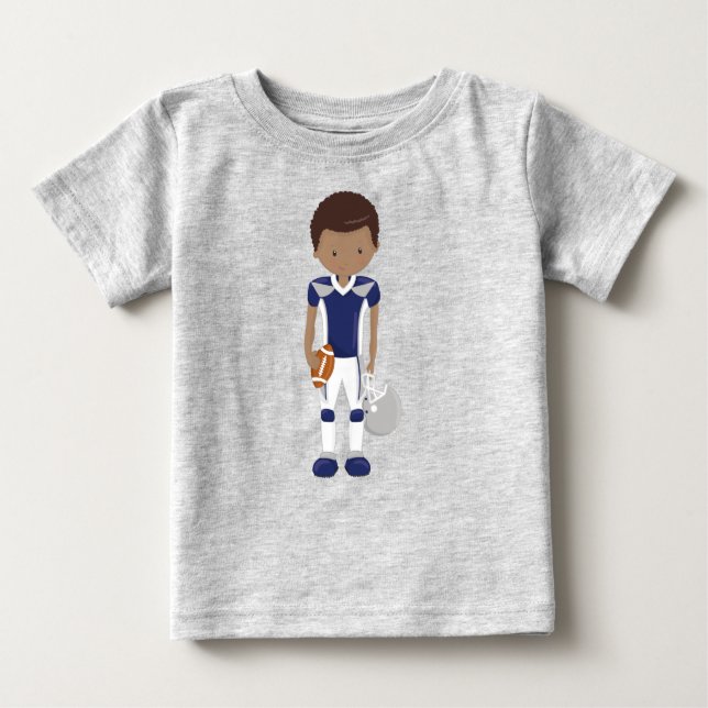 Camiseta Para Bebê African American Boy, American Football, Rugby (Frente)