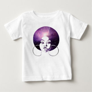 Camiseta Para Bebê Afro Diva Purple Galaxy Girls Long Sleeve Ruffle T