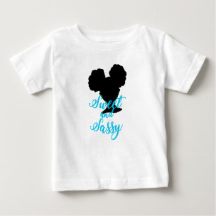 Camiseta Para Bebê Afro Puffs   Doce e Sassy   Cabelo natural