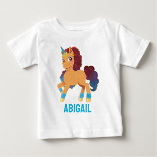 Camiseta Para Bebê Afro Unicorn   Divino Prancing