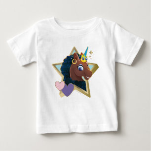 Camiseta Para Bebê Afro Unicorn Magical Star