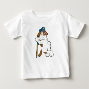 Camiseta Para Bebê Agente da Polícia de Cachorro