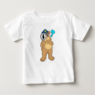 Camiseta Para Bebê Agente da Polícia de Urso Ampliação