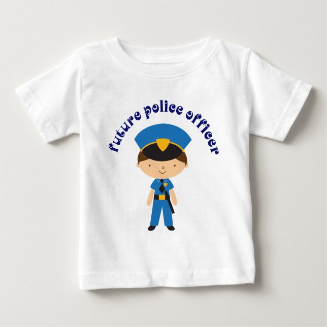 Camiseta Para Bebê Agente da polícia futuro (Frente)