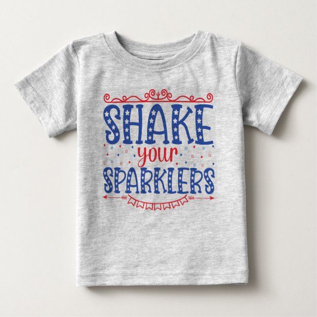 Camiseta Para Bebê Agite seus Sparklers (Frente)