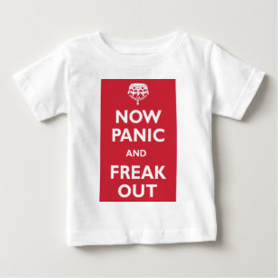 Camiseta Para Bebê Agora pânico e arrepiante para fora