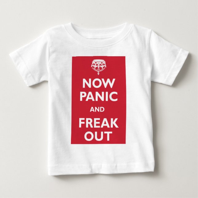 Camiseta Para Bebê Agora, Pânico E Fora (Frente)