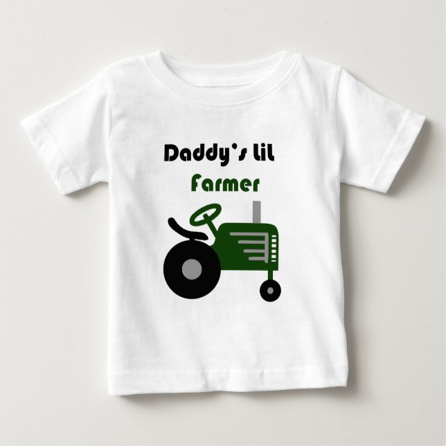 Camiseta Para Bebê Agricultor De Lil pai (Frente)