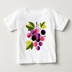 Camiseta Para Bebê Agrupamento de Uvas – Ilustração Divertida de Frut