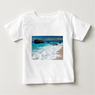 Camiseta Para Bebê Água de Surf de Praia Bonita Aloha Casamento Havai