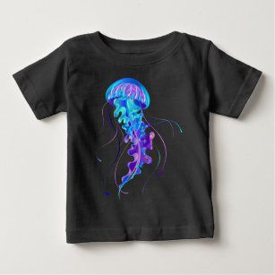 Camiseta Para Bebê Água-viva brilhante a cores
