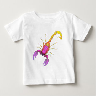 Camiseta Para Bebê Aguarela do escorpião