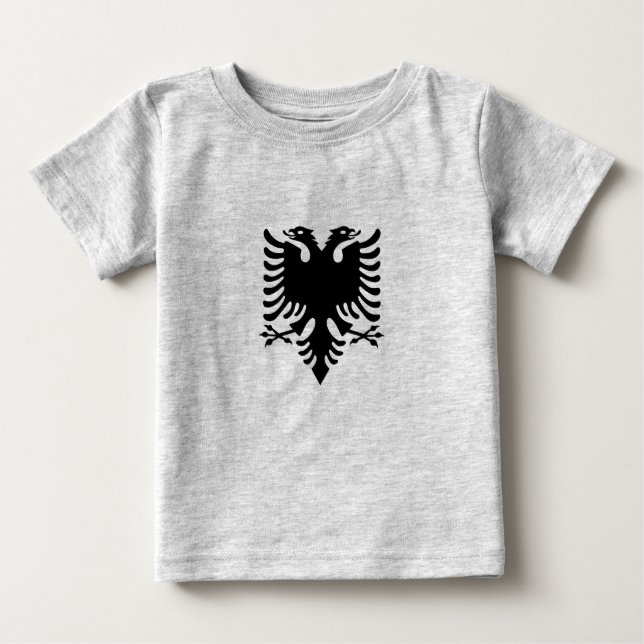 Camiseta Para Bebê Águia albanesa de duas cabeças (Frente)