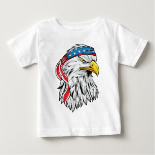 Camiseta Para Bebê águia americana 4 de julho