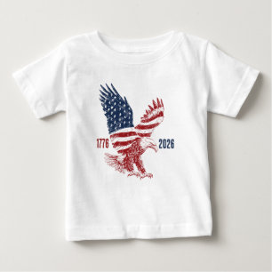 Camiseta Para Bebê Águia Americana Patriótica Feliz 250º Aniversário