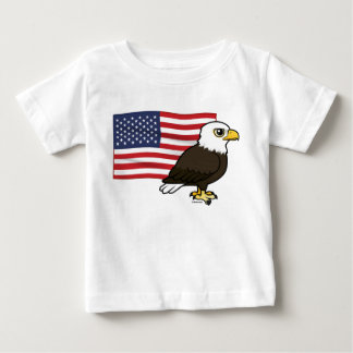 Camiseta Para Bebê Águia Bald Patriótica