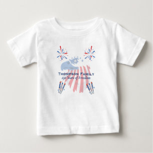 Camiseta Para Bebê Águia Careca Patriótica América 250º 4 de Julho
