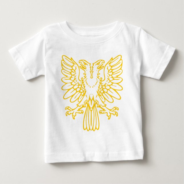 Camiseta Para Bebê Águia com duas cabeças - âmbar (Frente)