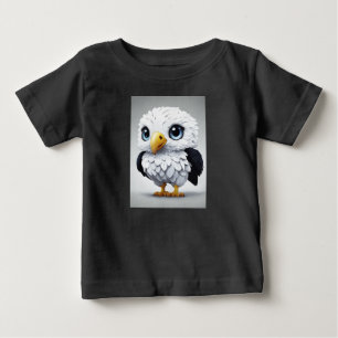 Camiseta Para Bebê Águia Desenho Animado Manchada Branca Fofa